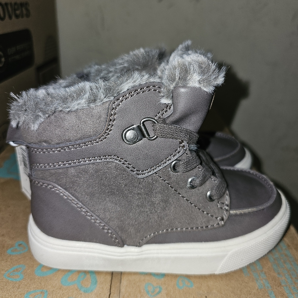 New Little Boy Toddler Old Navy Gray Grey Shoes Size 8c 8 Warm Boots